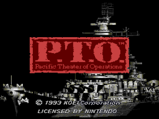 P.T.O. title screen for Super Nintendo